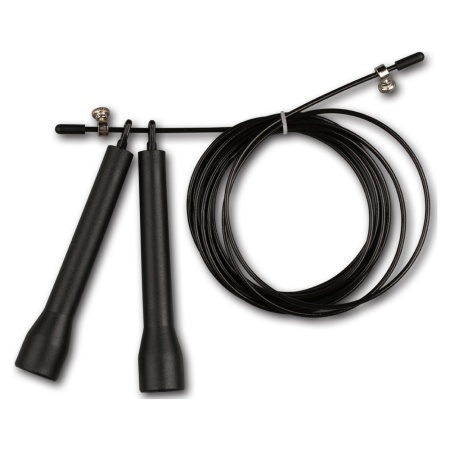 Купить Скакалка высокооборотная Кроссфит стальной шнур в оплетке 2.7 м чёрная в Качканаре 